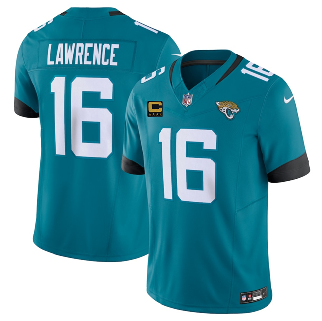 Men's Teal Jacksonville Jaguars #16 Trevor Lawrence 2025 F.U.S.E. With 4-Star C Patch Vapor Untouchable Limited Stitched Jersey